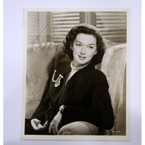 374 - An autographed and dedicated Studio photograph of Holywood Legend Rosiland Russell