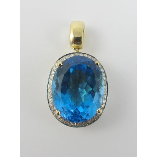 84 - Blue topaz pendant