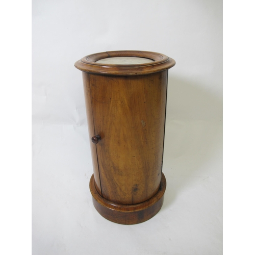 845 - A Victorian walnut cylinder shaped pot cupboard