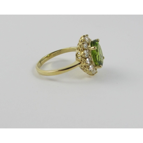 85 - A peridot and diamond ring