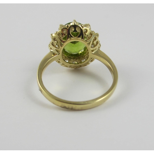 85 - A peridot and diamond ring