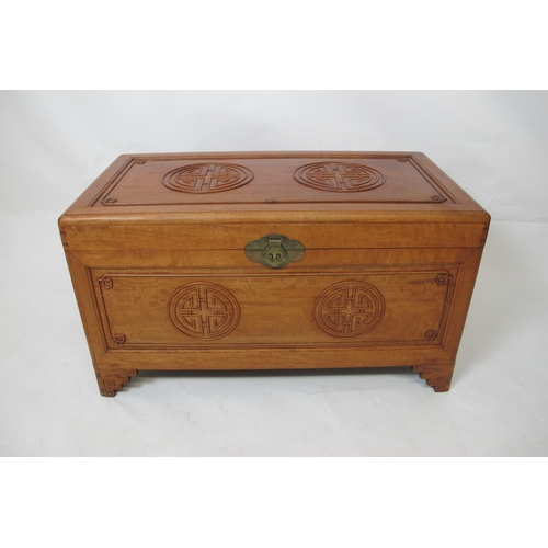 858 - A Chinese hardwood blanket chest