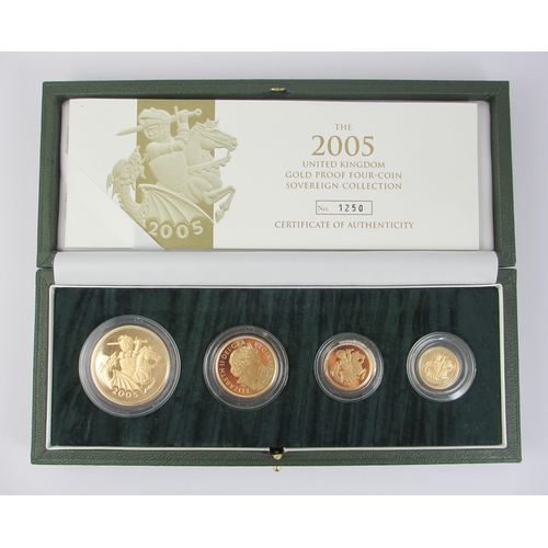 87 - 2005 four gold proof sovereigns