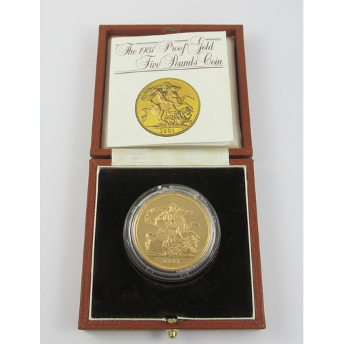 91 - A 1981 gold �5 coin