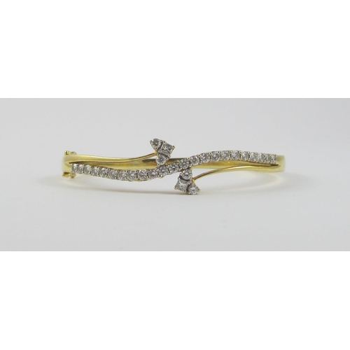 92 - A double heart diamond bangle