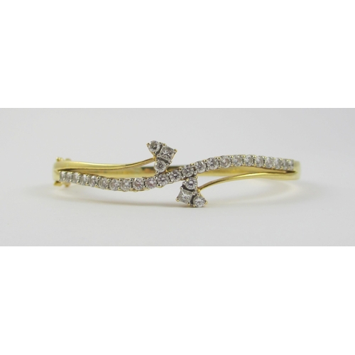 92 - A double heart diamond bangle