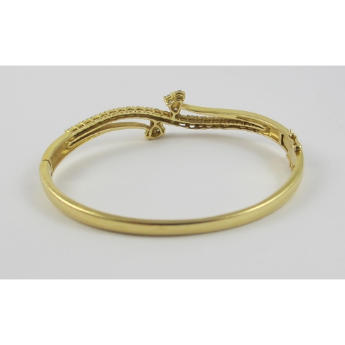 92 - A double heart diamond bangle