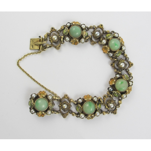 96 - A silver gilt continental bracelet