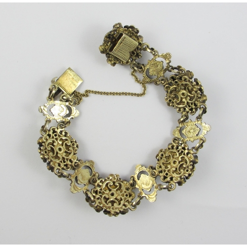 96 - A silver gilt continental bracelet