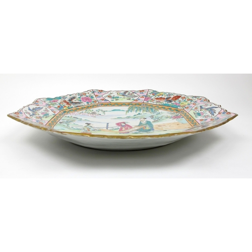 500 - A Chinese octagonal famille rose dish