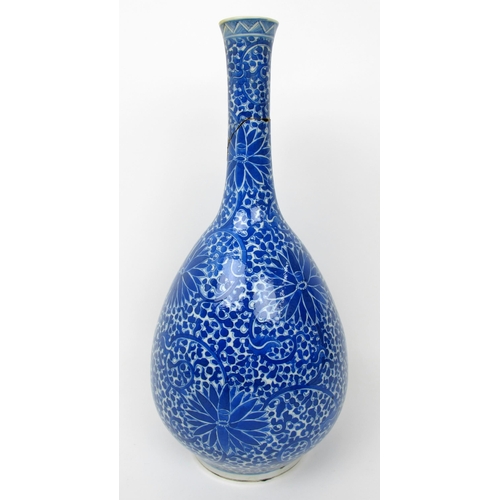 501 - A Chinese blue and white baluster shaped vase