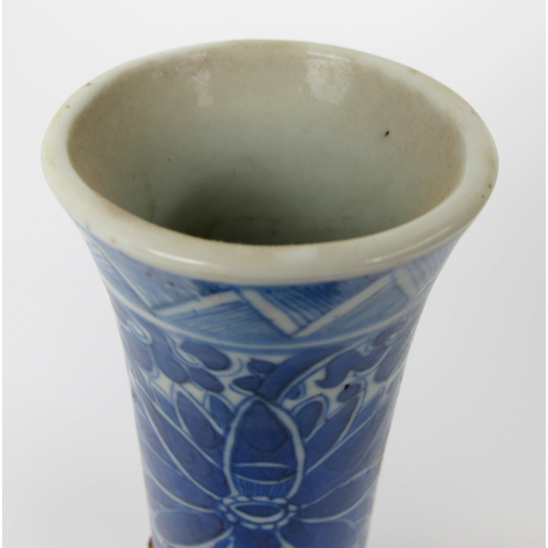 501 - A Chinese blue and white baluster shaped vase