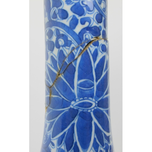 501 - A Chinese blue and white baluster shaped vase