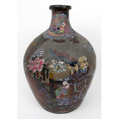 510 - A Japanese Sumida type baluster vase