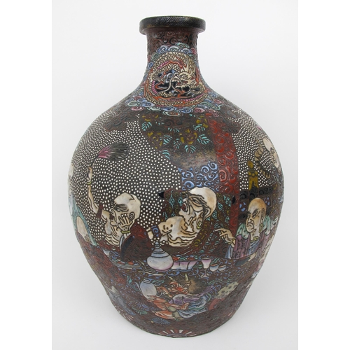 510 - A Japanese Sumida type baluster vase