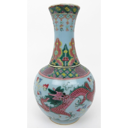 511 - A Chinese lilac ground baluster vase