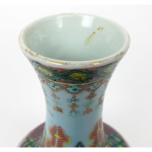 511 - A Chinese lilac ground baluster vase