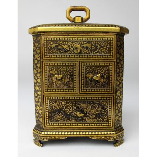 518 - A Japanese Komai miniature octagonal shaped chest