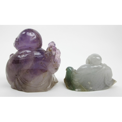 519 - A fluorspar figure of a fat laughing Buddha