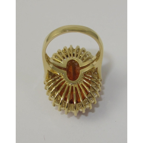 52 - A citrine and diamond ring