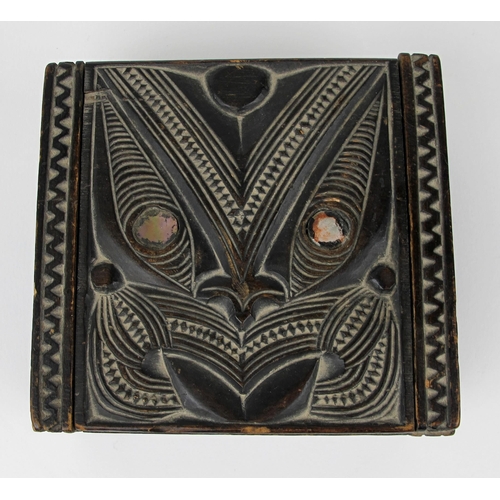 533 - A Maori carved wood hinged box