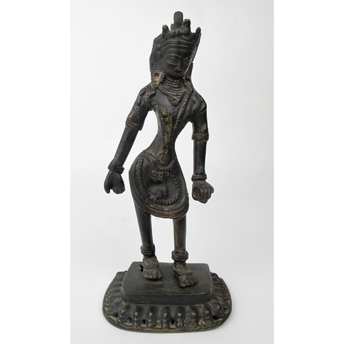 537 - An Indonesian bronze female figure