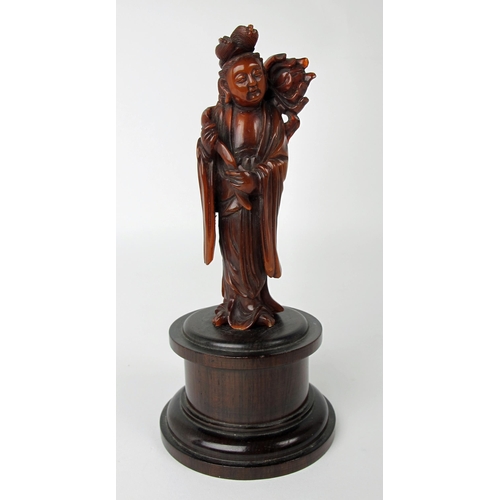 542 - A Chinese horn carving of Guanyin