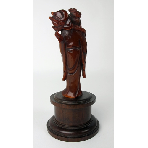 542 - A Chinese horn carving of Guanyin