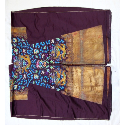 553 - A Chinese silk purple ground long pao