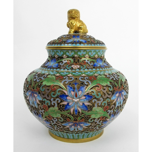 568 - A Chinese cloisonne vase and cover