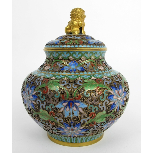 568 - A Chinese cloisonne vase and cover