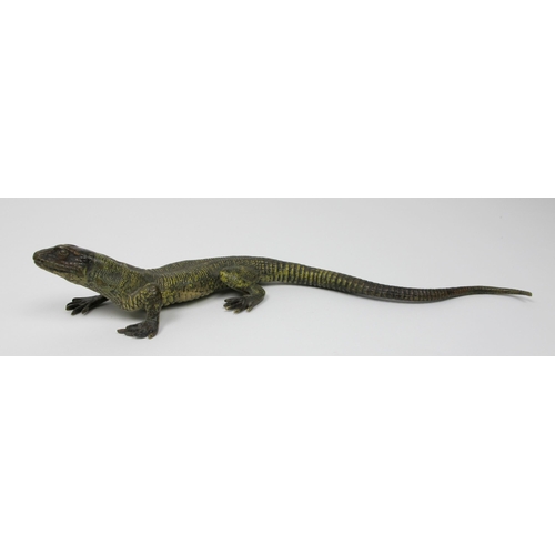 626 - A Franz Bergmann Austrian cold painted bronze lizard