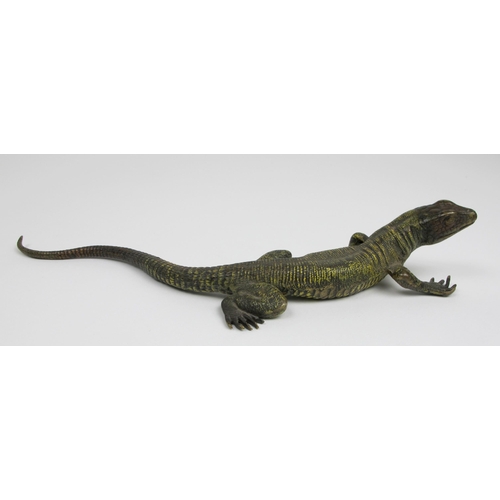 626 - A Franz Bergmann Austrian cold painted bronze lizard