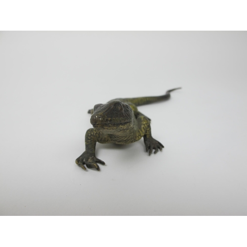 626 - A Franz Bergmann Austrian cold painted bronze lizard