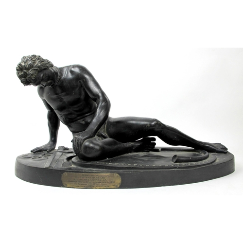 636 - A large bronze model of the Dying Galatian