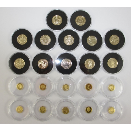 65 - A collection of replica coins in 9ct and 24ct