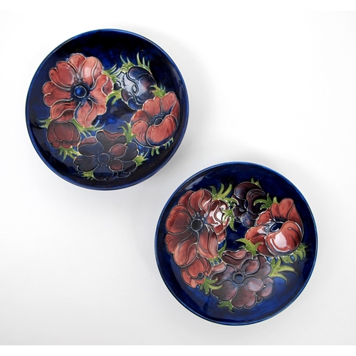 657 - A pair of Moorcroft pottery Anemone bowls