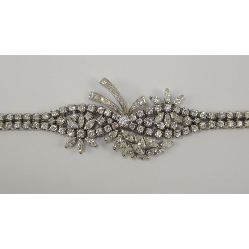 66 - Floral diamond bracelet