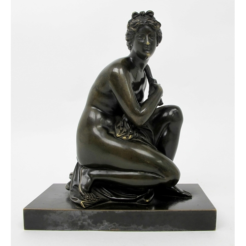 691 - A 19th century bronze of a naked muse