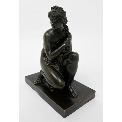 691 - A 19th century bronze of a naked muse