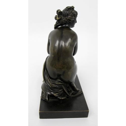 691 - A 19th century bronze of a naked muse