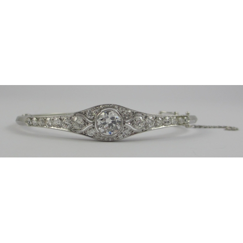 70 - A diamond Art Deco bangle