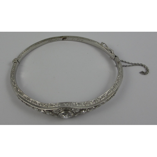 70 - A diamond Art Deco bangle