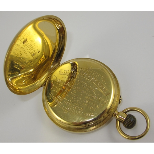 72 - An 18ct pocket watch of Glasgow historical interest