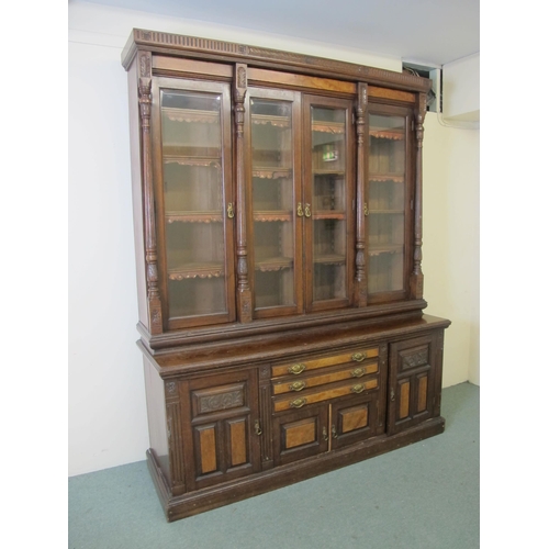 741 - A late Victorian oak library bookcase