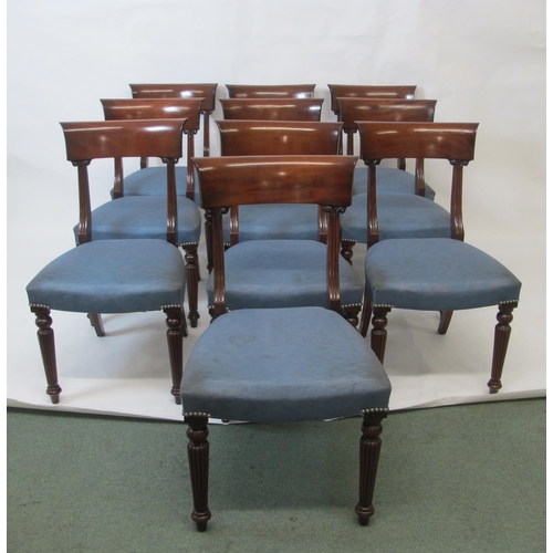 752 - A set of ten 20th Century mahogany dining chairs in the Regency manner