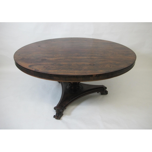 762 - A good William IV rosewood breakfast table