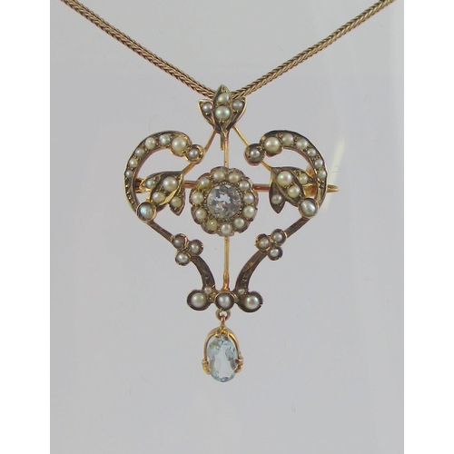 77 - A 9ct Edwardian pendant brooch