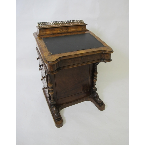 770 - A Victorian burr walnut Davenport desk