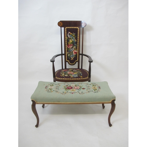 771 - A late Victorian walnut dressing stool